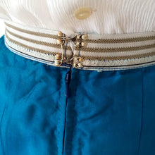 Load image into Gallery viewer, 1960s - Super Chic Electric Blue Jacket Blouse Skirt Set - W26 (66cm)
