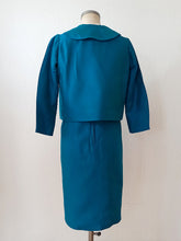 Load image into Gallery viewer, 1960s - Super Chic Electric Blue Jacket Blouse Skirt Set - W26 (66cm)
