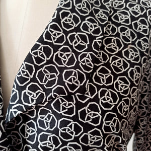 1950s 1960s - GFI, Paris - Fabulous Geometric Belted Blouse - Sz.48