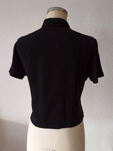 1950s 1960s - WUCO, Germany - Precious Black Crepe Blouse - Sz.44