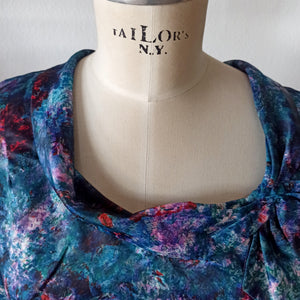 1950s - Stunning Abstract Satin Silk Dress - W36 (92cm)