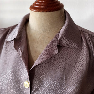 1940s - Gorgeous Lilac Textured Rayon Blouse - Sz 42
