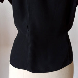 1940s 1950s - Stunning Black Rayon Blouse - W35 (90cm)