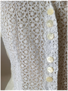 1950s - Adorable Satin Cotton Lace Blouse - W34.5 (88cm)