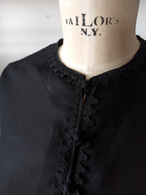 Load image into Gallery viewer, 1960s - Superb Black Crepe Blouse - W35 (90cm)
