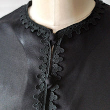 Load image into Gallery viewer, 1960s - Superb Black Crepe Blouse - W35 (90cm)
