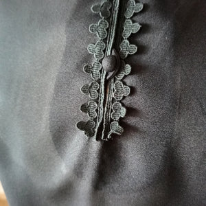 1960s - Superb Black Crepe Blouse - W35 (90cm)