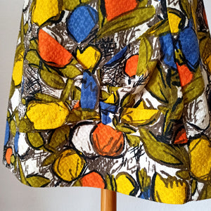 1950s - Spectacular Abstract Barkcloth Dress - W24 (60cm)