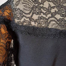 Load image into Gallery viewer, 1950s - Superb Black Rayon Lace Blouse - W31 (80cm)
