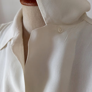 1940s - Exquisite Silk Crepe Embroidery Blouse - Sz. 48