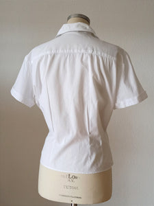 1950s - ZETA, France - Lovely White Cotton Blouse - Sz.50