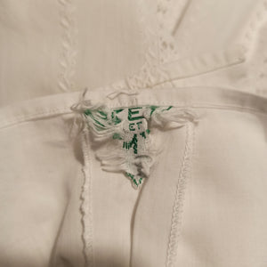 1950s - ZETA, France - Lovely White Cotton Blouse - Sz.50