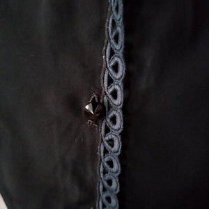 1950s - Elegant Black Rayon  Blouse - Sz 42
