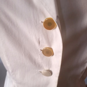 1950s - Exquisite White Cotton Blouse - Sz 42