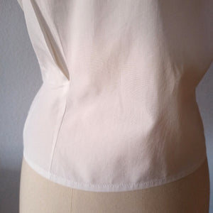 1950s - Exquisite White Cotton Blouse - Sz 42