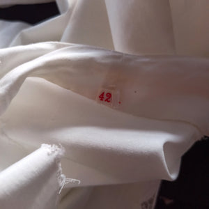 1950s - Exquisite White Cotton Blouse - Sz 42
