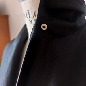 1950s - Cute Solid Black Cotton Blouse - Sz 42