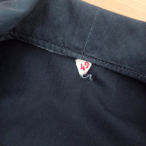1950s - Cute Solid Black Cotton Blouse - Sz 42