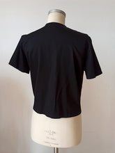 Charger l&#39;image dans la galerie, 1960s - Gorgeous Black Cotton Blouse - Sz 44
