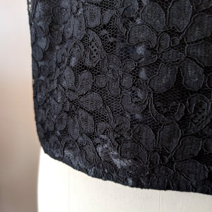 1960s - Exquisite Black Cotton Lace Blouse - Sz 44