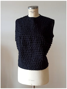 1960s - MAGDELEINE, France - Superb Black Lace Blouse - Sz 44