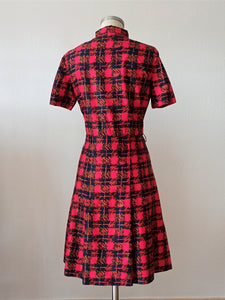 1960s - Gorgeous Ascot Collar Silk Dress - W31 (80cm)