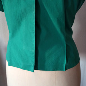 1950s - Fabulous Green Cotton Blouse - W33 (84cm)