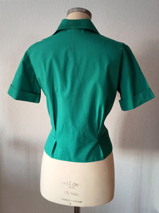 1950s - Fabulous Green Cotton Blouse - W33 (84cm)