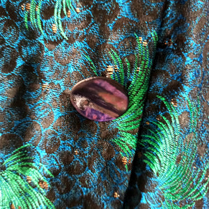 1950s - Stunning Peacock Effect Satin Dress - W26 (66cm)