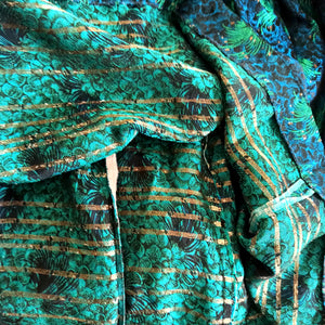 1950s - Stunning Peacock Effect Satin Dress - W26 (66cm)