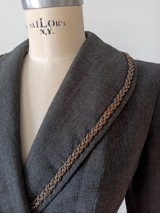 1940s - Fabulous Grey Cotton Wool Jacket - W27.5 (70cm)