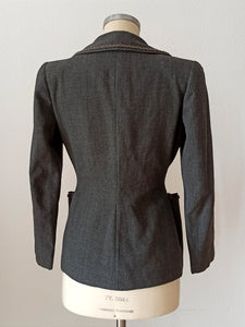 1940s - Fabulous Grey Cotton Wool Jacket - W27.5 (70cm)