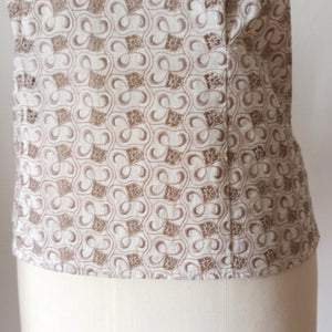 1960s - Groovy Embroidered Cotton Blouse - Sz 38