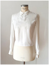 Load image into Gallery viewer, 1960s Does 1930s - Precious Embroidered Rayon Blouse
