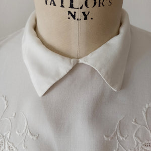 1960s Does 1930s - Precious Embroidered Rayon Blouse