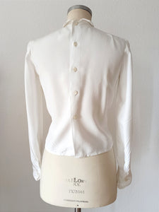 1960s Does 1930s - Precious Embroidered Rayon Blouse