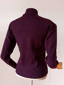 1950s 1960s - CRILENKA, Spain - Deadstock Mulberry Turtleneck