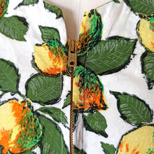 Carica l&#39;immagine nel visualizzatore di Gallery, 1950s - Spectacular Parisien Lemons Print Bolero Dress - W27.5 (70cm)
