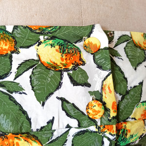 1950s - Spectacular Parisien Lemons Print Bolero Dress - W27.5 (70cm)