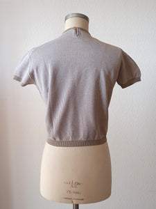 1960s - SUBLYM, Spain - Deadstock Beige Knit Top - Sz 3