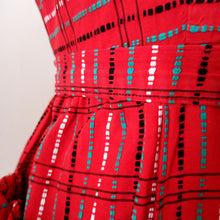 Load image into Gallery viewer, 1950s - Adorable Red Cotton Pockets Dress - W33 (84cm)
