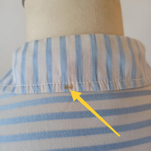 1950s - Gorgeous Blue Stripes Blouse - Sz 40