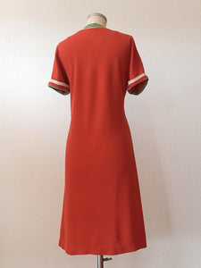 1960s - LAMINETTE, France - Lovely Tile Knit Dress - Sz 44