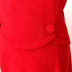 1960s - Stunning Red Textured Dress - W34.5 (88cm)