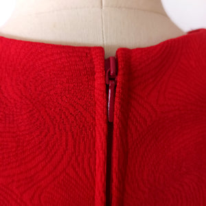 1960s - Stunning Red Textured Dress - W34.5 (88cm)