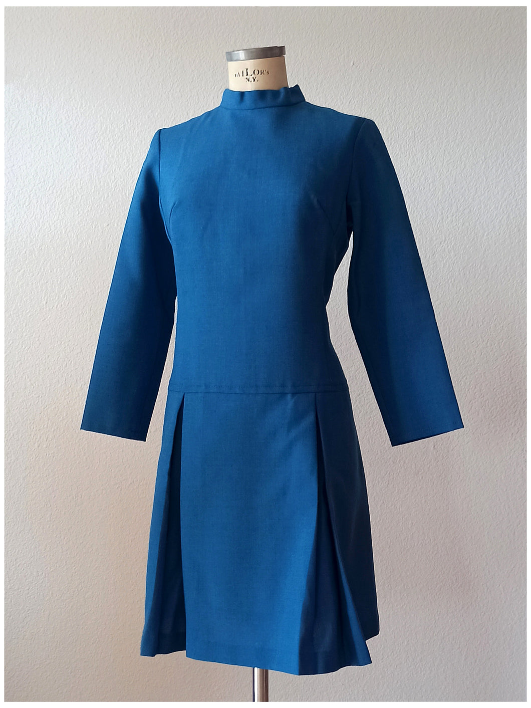 1960s - EURAL, France - Gorgeous Blue Dress - Sz 44