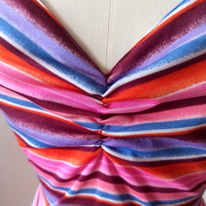 1970s - GADGING - Superb Striped Summer Dress - W30 (76cm)