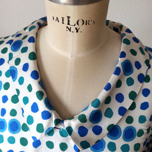 1960s - Gorgeous Abstract Satin Blouse Jacket