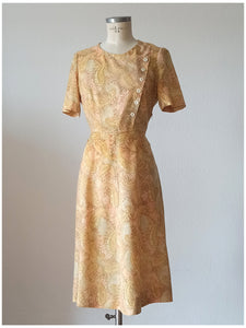1960s - Gorgeous Colors Rayon Dress - W31 (80cm)