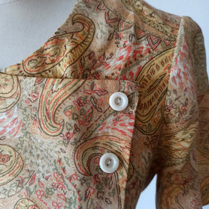 1960s - Gorgeous Colors Rayon Dress - W31 (80cm)